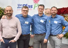 The Floral Trade Group was also widely presented at the fair. The Van Der Plas section featured from left to right Dave Bakkenes of Zyon, Dennis Heemskerk, Jeroen Judels and Henk van der Plas Jr. of Van Der Plas.